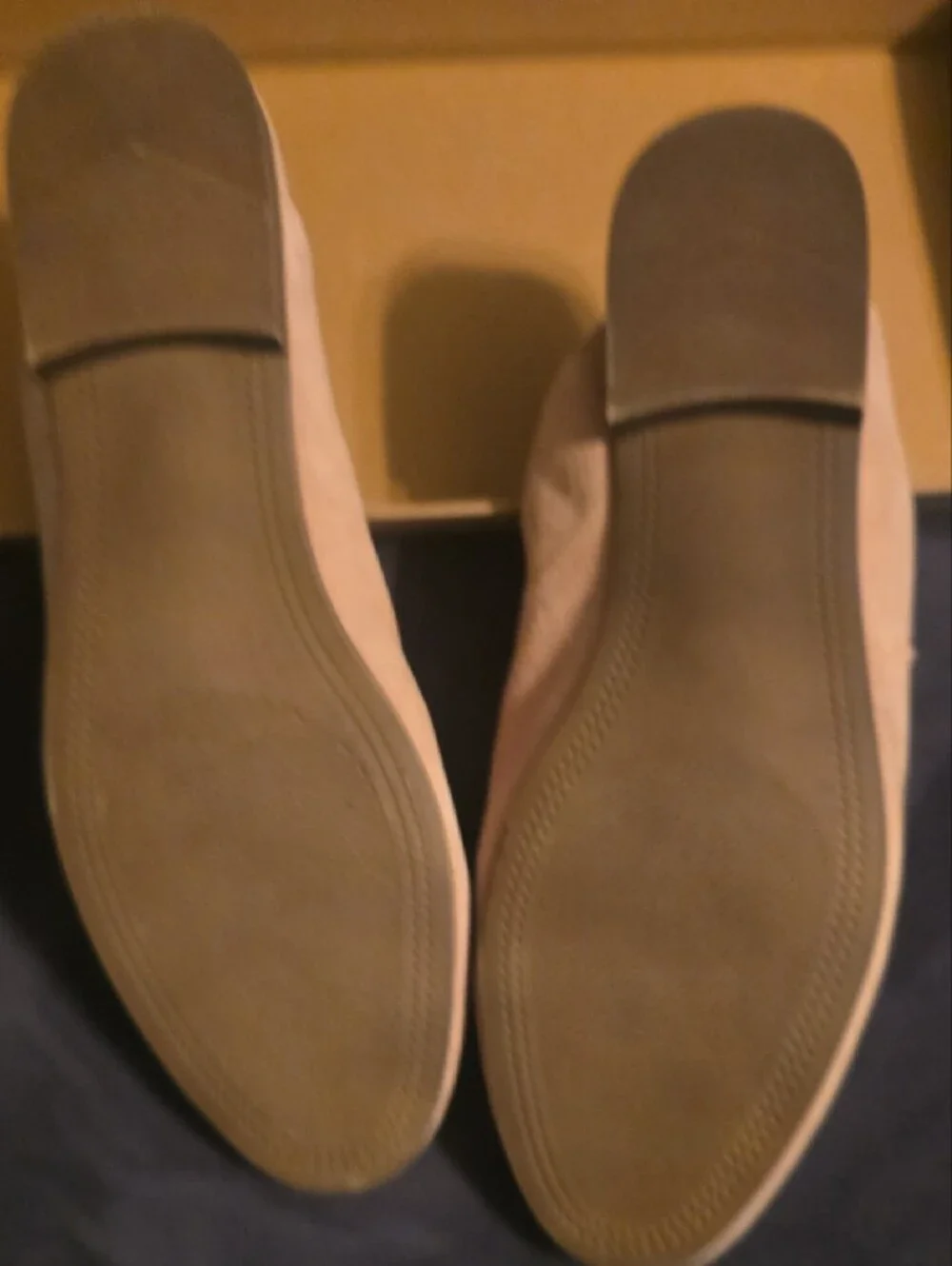 Steve Madden Blush Suede Slip-On Loafers with Gold Buckle